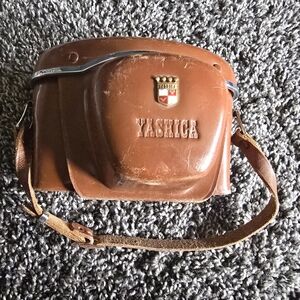 Yashica Brown Leather Camera Case with Strap
